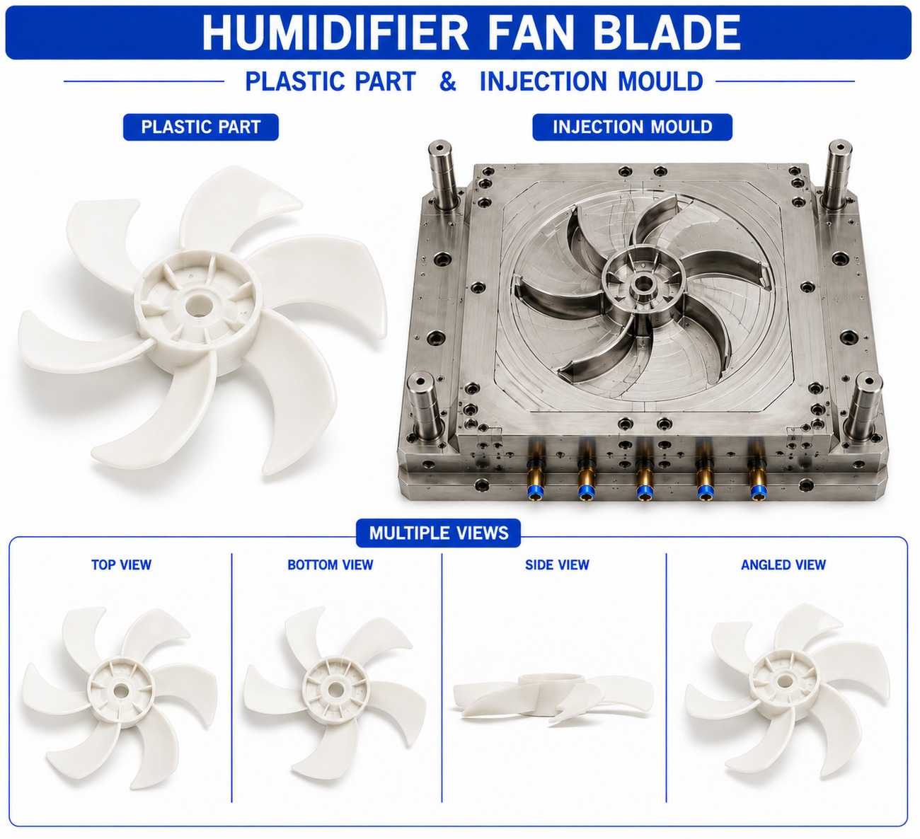Humidifier Plastic Fan Blade Mould and Moulding Service